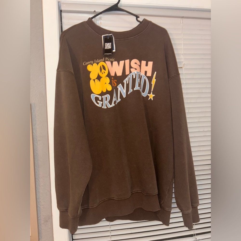 Oversized men’s unisex classic hippie vintage nwot mauve Coney Island picnic L